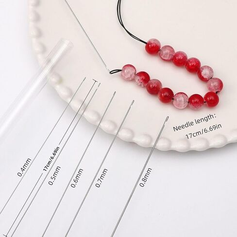 floatingsnow5PCS Beading Needles for Seed Beads, 5 Thickness Styles Bead Spinner Needles, 6.7inch Twist Seed Bead Needle Beading Tools for Bracelet Necklace Jewelry Making, 0.4-0.8mm Sizes in Kuwait