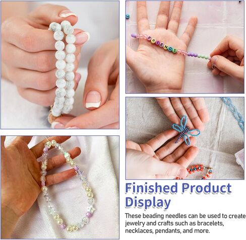 5 Pcs Bead Needle for Jewelry Making, 5 Sizes Seed Big Eye Beads with Needle Bottle, Embroidery Beading Needles for DIY Handmade, Beading Needles for Craft in Kuwait