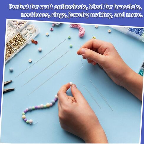 5 Pcs Bead Needle for Jewelry Making, 5 Sizes Seed Big Eye Beads with Needle Bottle, Embroidery Beading Needles for DIY Handmade, Beading Needles for Craft in Kuwait