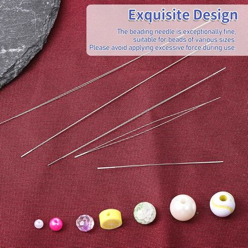 5 Pcs Bead Needle for Jewelry Making, 5 Sizes Seed Big Eye Beads with Needle Bottle, Embroidery Beading Needles for DIY Handmade, Beading Needles for Craft in Kuwait