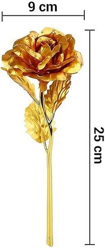 Valentine Gift for Girlfriend Wife Girls Women - Romantic Teddy Bear Card Pendant and Artificial Golden Rose Flower with Box Hamper,Silk in Kuwait