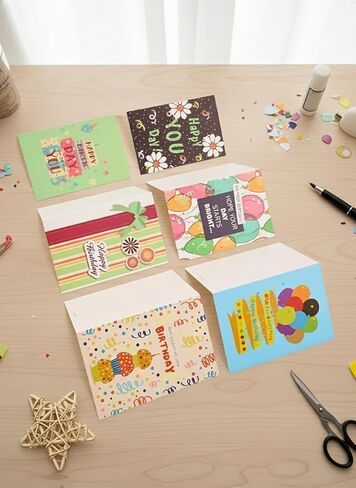 12 Pcs Personalized Birthday Greeting Cards – Custom Stationery Set with Envelopes for Friends, Family, Parents & Loved Ones in Kuwait