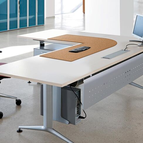 MAIDERN (40"+ 40") x 13" L Shaped Corner Desk Mat, Cork & Leather Dual Sided Desk Pad for Gaming Computer Office Home (Cream) in Kuwait