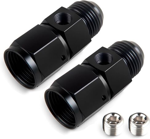 10AN ذكر مضيئة إلى -10AN أنثى المناسب مع 1/8 "NPT ميناء قياس ضغط الوقود محول 2 قطعة in Kuwait