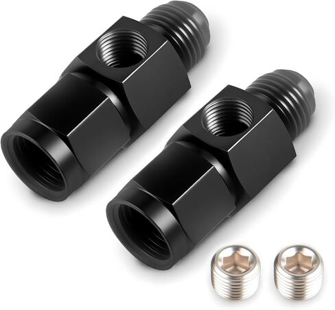 10AN Male Flare to -10AN Female Fitting with 1/8" NPT Port Fuel Pressure Gauge Adapter 2Pcs in Saudi Arabia
