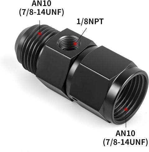10AN Male Flare to -10AN Female Fitting with 1/8" NPT Port Fuel Pressure Gauge Adapter 2Pcs in Saudi Arabia
