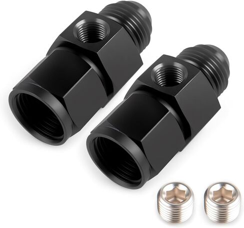 10AN Male Flare to -10AN Female Fitting with 1/8" NPT Port Fuel Pressure Gauge Adapter 2Pcs in Saudi Arabia