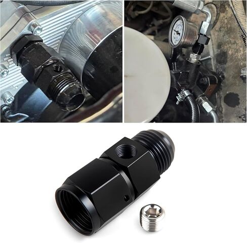 10AN Male Flare to -10AN Female Fitting with 1/8" NPT Port Fuel Pressure Gauge Adapter 2Pcs in Saudi Arabia