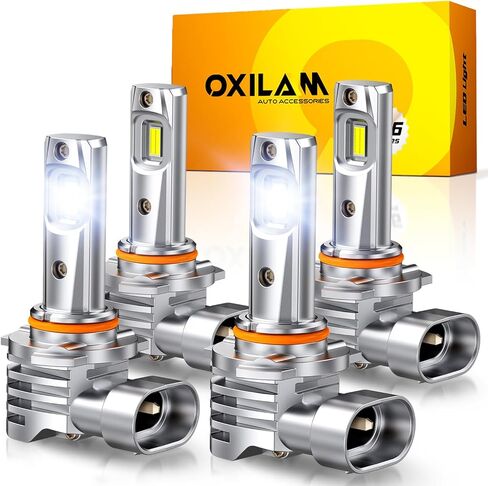 مصابيح LED OXILAM H4 9003، أكثر سطوعًا بنسبة 700%، 32000LM أكثر سطوعًا، حجم هالوجين 1:1، التوصيل والتشغيل، خالية من الأخطاء ولا وميض، لا يتطلب محول، غير قطبية، حزمة من 2 in Kuwait