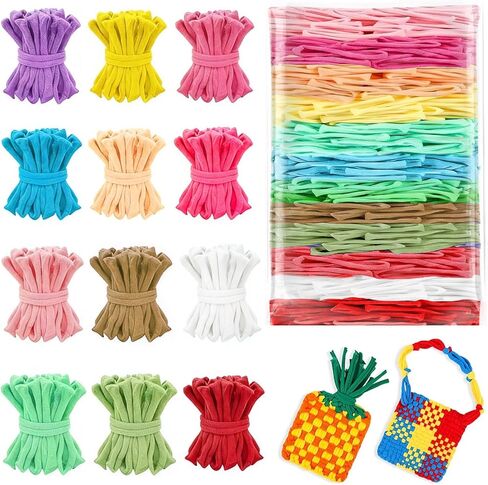 Lainballow 1000 Pcs Loom Loops with Rainbow Color, Cotton Weaving Loops, Refill Loop for 10 in Weaving Looms, 12 Color Loom Loop for Potholder Making, Elastic Craft Bands for DIY Projects Crafts in Kuwait