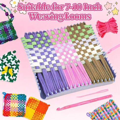 Lainballow 1000 Pcs Loom Loops with Rainbow Color, Cotton Weaving Loops, Refill Loop for 10 in Weaving Looms, 12 Color Loom Loop for Potholder Making, Elastic Craft Bands for DIY Projects Crafts in Kuwait