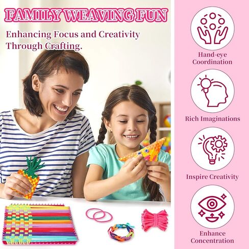 Lainballow 1000 Pcs Loom Loops with Rainbow Color, Cotton Weaving Loops, Refill Loop for 10 in Weaving Looms, 12 Color Loom Loop for Potholder Making, Elastic Craft Bands for DIY Projects Crafts in Kuwait