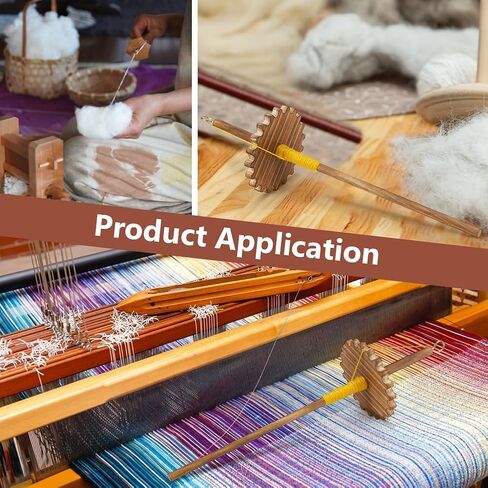 BENECREAT Drop Spindle Top Whorl، غزل أداة عجلة دوارة، أداة غزل غزل نسج خشبي للمبتدئين DIY توريد الحرف اليدوية (زهرة 3.54 × 12.87 بوصة) in Kuwait