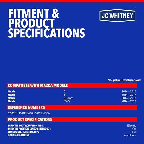 JC Whitney JFBAJCWTHB00215 Throttle Body - Compatible with Mazda 3 2014-2018, CX-5 2014-2017, 6 2014-2017, 3 Sport 2014-2018 - 2.5L in Kuwait