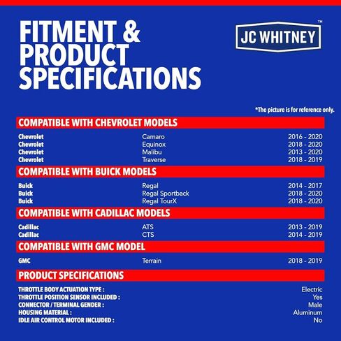 JC Whitney JFBAJCWTHB00235 Electronic Throttle Body - Compatible with Chevrolet Equinox 2018-2020, Malibu 2013-2020, Traverse 2018-2019, Camaro 2016-2020, GMC Terrain 2018-2019 - 2.0L in Kuwait