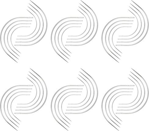 مجموعة إبر الخياطة المنحنية ElevateTech، 48 قطعة 4 مقاسات إبرة جلدية منحنية للخياطة اليدوية شديدة التحمل من النوع C لإبر خطافية للسجاد الجلدي والنسيج القماشي (2/2.5/3/3.5 بوصة) in Kuwait