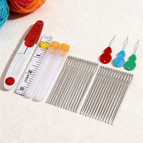 Sewing Needles 30 Pcs Sewing Scissors Tape Measure Threaders Set, Stainless Steel Hand Sewing & Embroidery Needles with Practical Sewing Tools for Home Office DIY Craft Mending Quilting Projects in Kuwait