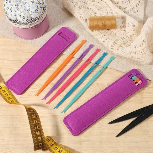 10PCS That Purple Thang, Purple Thang Sewing Tool, Multifunctional Sewing Tools, Plastic Needles with 2 Storage Bag, Quilting Supplies for Craft Projects, SewingKit Accessories in Kuwait
