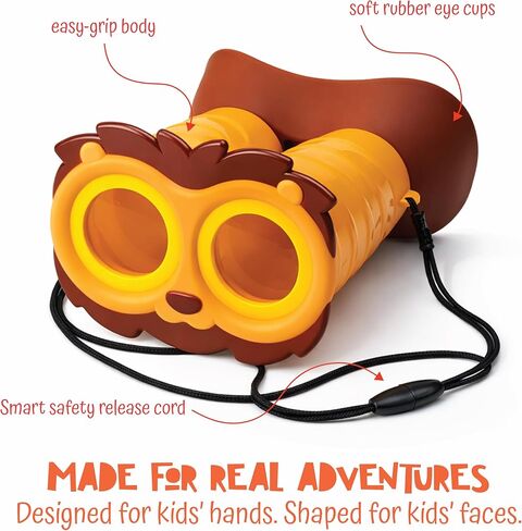 Peekimals Kids Binoculars - Lion Roar | Animal-Themed Toddler Binoculars for Outdoor Exploration | Toddler Camping | Lightweight & Durable | Designed for Ages 3+ in Kuwait