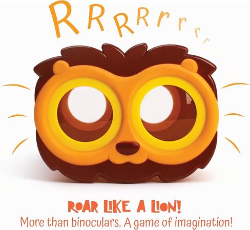 Peekimals Kids Binoculars - Lion Roar | Animal-Themed Toddler Binoculars for Outdoor Exploration | Toddler Camping | Lightweight & Durable | Designed for Ages 3+ in Kuwait