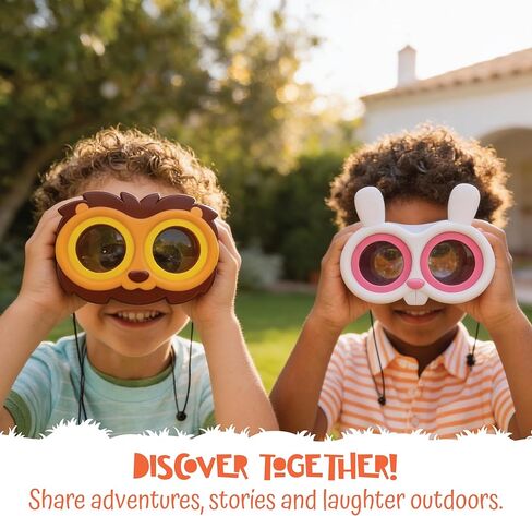 Peekimals Kids Binoculars - Lion Roar | Animal-Themed Toddler Binoculars for Outdoor Exploration | Toddler Camping | Lightweight & Durable | Designed for Ages 3+ in Kuwait