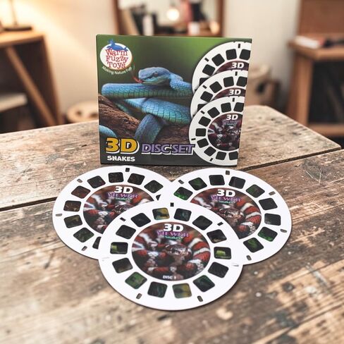WARM FUZZY Toys Snake Reels for Viewfinder – 3 Slides with 21 HD 3D Images, Reptile Wildlife Refill Discs for Kids & Adults, Retro Educational Classic Toy Accessory in Kuwait