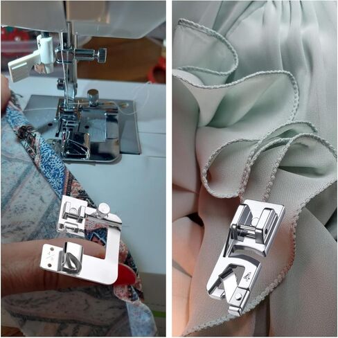 Hemming Foot Kit 6Pcs Includes Wide Rolled Hem Foot Set and Narrow Foot Hemmer Set for Brother, Singer Janome Low Shank Sewing Machines Use in Kuwait