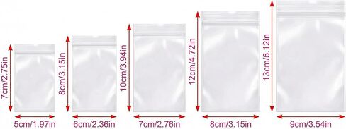 160Pcs Clear PVC Self Seal Jewelry Bags 5 Sizes Resealable Zipper Bags, Anti-Tarnish Storage Bags for Earrings Rings Jewelry Organizer and Packaging in Kuwait