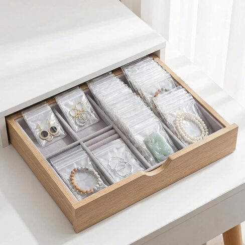 160Pcs Clear PVC Self Seal Jewelry Bags 5 Sizes Resealable Zipper Bags, Anti-Tarnish Storage Bags for Earrings Rings Jewelry Organizer and Packaging in Kuwait