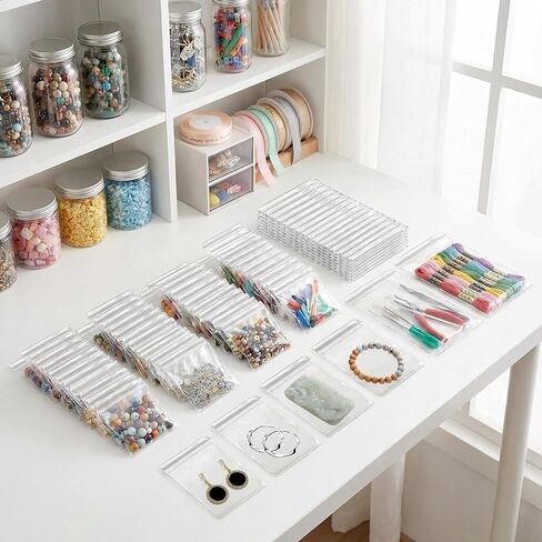 160Pcs Clear PVC Self Seal Jewelry Bags 5 Sizes Resealable Zipper Bags, Anti-Tarnish Storage Bags for Earrings Rings Jewelry Organizer and Packaging in Kuwait