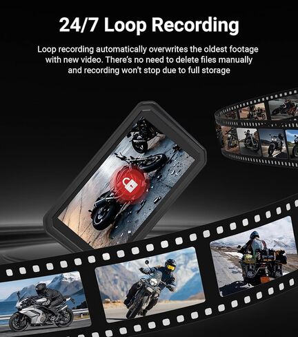 U6 Motorcycle Carplay, 6'' IPS Touchscreen with Wireless Apple CarPlay & Android 14 OS Android Auto, 1080P Dual Front and Rear Cameras, GPS Navigation, TPMS, 110° Angle, IP67 Waterproof in Saudi Arabia