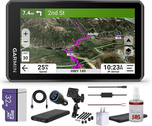 Garmin zūmo XT3، نظام تحديد المواقع العالمي للدراجات النارية الوعرة مقاس 4.7 بوصة، زوايا بسيطة، تخطيط طريق مخصص، ملاحة مليئة بالمغامرات، حزمة ركوب جماعية مع الملحقات in Kuwait