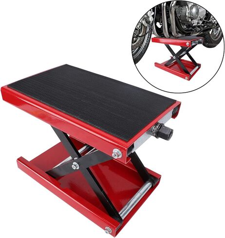 Motorcycle Lift Jack 500kg Capacity Foldable Iron Construction 3.35-13.39in Height Range for Garage Motorcycle Maintenance, Easy Operation for Home Mechanic Tire Cleaning Chain in Kuwait