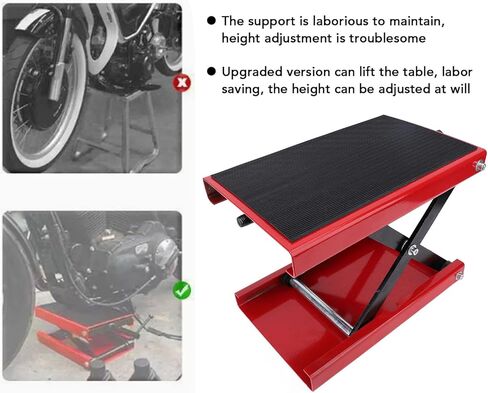Motorcycle Lift Jack 500kg Capacity Foldable Iron Construction 3.35-13.39in Height Range for Garage Motorcycle Maintenance, Easy Operation for Home Mechanic Tire Cleaning Chain in Kuwait