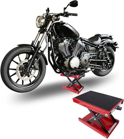 Motorcycle Lift Jack 500kg Capacity Foldable Iron Construction 3.35-13.39in Height Range for Garage Motorcycle Maintenance, Easy Operation for Home Mechanic Tire Cleaning Chain in Kuwait