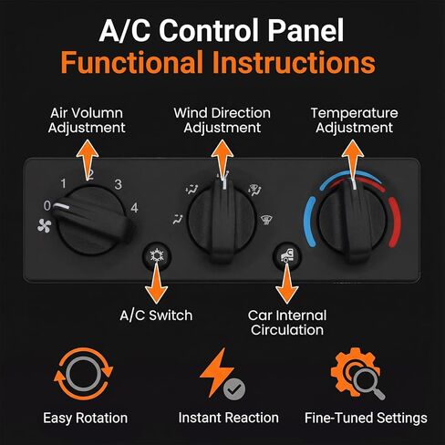 Peterbilt 389 337 348 HVAC A/C Heater Control Panel, AC Climate Control Module Q21-6119 (Q216119), Compatible with 2008-2025 Models in Kuwait