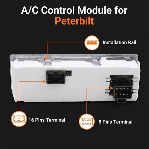 Peterbilt 389 337 348 HVAC A/C Heater Control Panel, AC Climate Control Module Q21-6119 (Q216119), Compatible with 2008-2025 Models in Kuwait