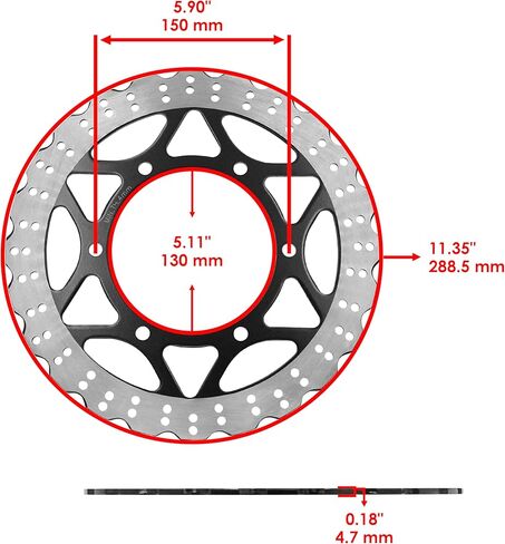 Caltric Front Rear Brake Disc Rotor Compatible with Kawasaki Ninja 250R Ex250J 2008 2009 2010 2011 2012 in Kuwait