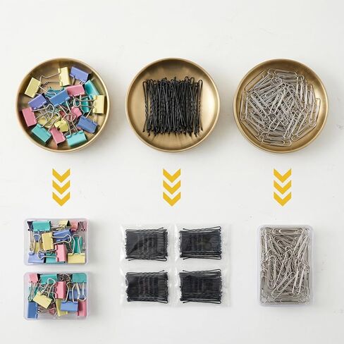 Gold Paper Clip Holder Stainless Steel Gold Decorative Bowl Round Paper Clips Storage Bowl for Office, Dressing Table, Study Desk Tiny Parts (4 Inch Diameter x 1 Inch Height) in Kuwait