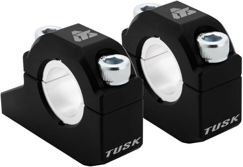 Tusk 1-1/4" Rise Offset Bar Risers Universal Handlebar Clamps With 1-1/8" or 7/8" Bar mount Billet Aluminum (Black) in Kuwait
