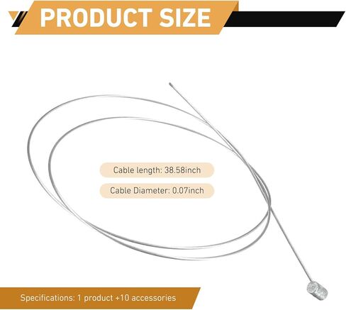 1 PC Car Brake Clutch Cable, 51" Emergency Throttle Brake Cable, Multifunctional Clutch Repair Tool with Ends, Universal for Most Motorcycles, Off-Road, Scooters, Bicycle (Silver) in Kuwait