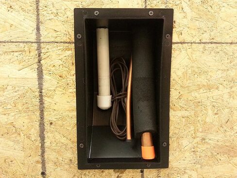 Lineset Box™ Line Set Rough-In Box (Black) — HVAC Exterior Wall Termination Point for Refrigerant Lines, Condensation Drain & Low Voltage Wire — Made in USA in Kuwait