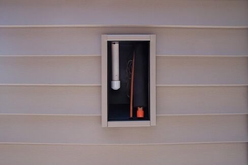 Lineset Box™ Line Set Rough-In Box (Black) — HVAC Exterior Wall Termination Point for Refrigerant Lines, Condensation Drain & Low Voltage Wire — Made in USA in Saudi Arabia