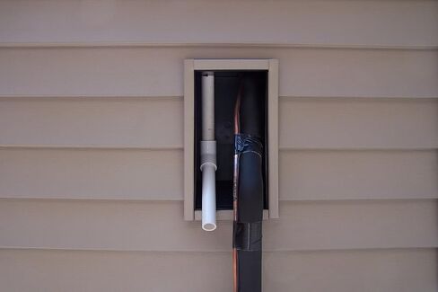 Lineset Box™ Line Set Rough-In Box (Black) — HVAC Exterior Wall Termination Point for Refrigerant Lines, Condensation Drain & Low Voltage Wire — Made in USA in Saudi Arabia