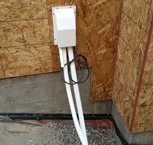 Lineset Box™ Line Set Rough-In Box (Black) — HVAC Exterior Wall Termination Point for Refrigerant Lines, Condensation Drain & Low Voltage Wire — Made in USA in Saudi Arabia