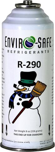 مبرد ENVIRO-SAFE R290 بحجم 8 أونصة. حاوية نمط الثقب لإعادة الشحن - تشتمل على مجموعة قياس وصمام ثقب الرصاص وعلبة R290 - مجموعة DIY (مجموعة إعادة الشحن والختم) in Kuwait