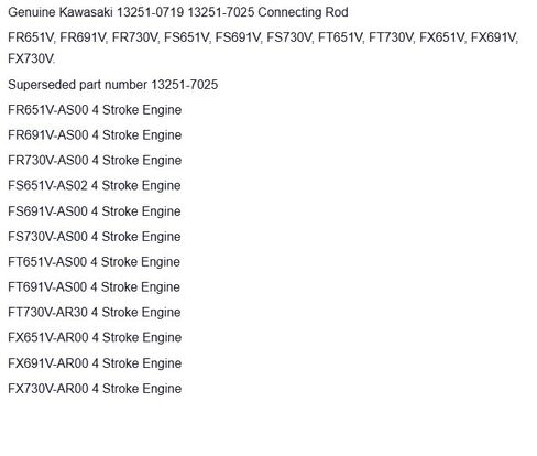 استبدال لكاواساكي حقيقية 13251-0719 13251-7025 ربط قضيب FR651V FR691V FR730V OEM in Kuwait