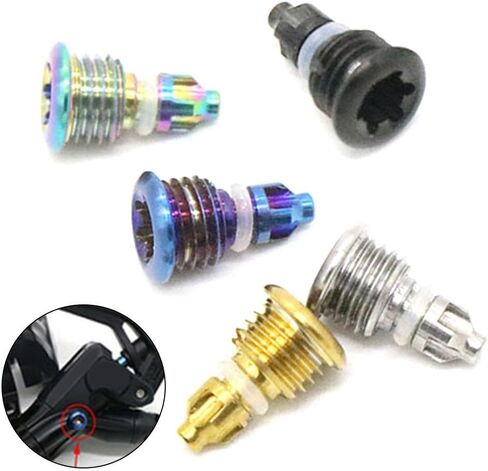 Bike Brake Bleed Screws With O-Ring For Magura MT2 MT4 MT5 MT7 MT8 Aluminum/Titanium Alloy, Reservoir Port Screws Replace Worn, Leaking Or Lost Bleed Screws For Hydraulic Disc Brake (Golden) in Saudi Arabia