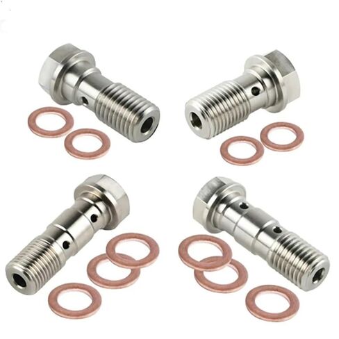 ملحقات الدراجات النارية الفرجار مسمار بانجوي تنزف المسمار الحلمة M10X1.0MM/1.25 مللي متر 304 الفولاذ المقاوم للصدأ مناسب لـ ya sher (فتحة مزدوجة M10x1.25) in Kuwait