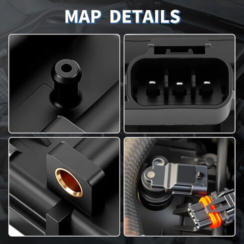 مستشعر الضغط المطلق المنوع MAP مناسب لـ 1997 1998 1999 2000 2001 Jeep Cherokee XJ Grand Cherokee ZJ Wrangler TJ Dodge Ram 1500 2500 3500 Dakota Durango Ram Van Viper 5S2434 56029405 in Kuwait